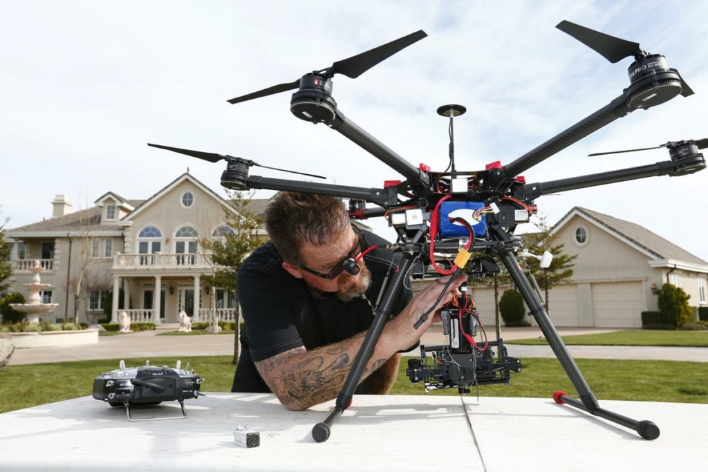 setting up drone for real estate photos