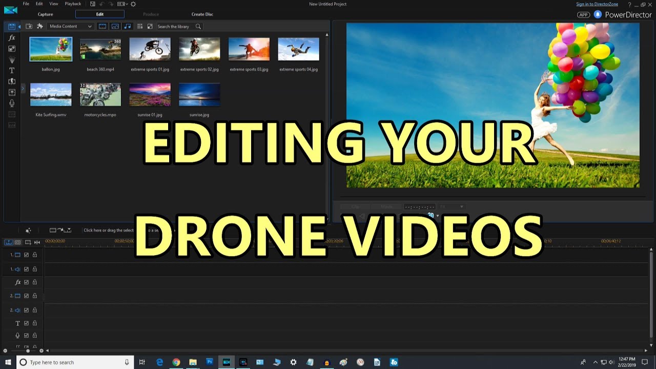 editing drone video sign