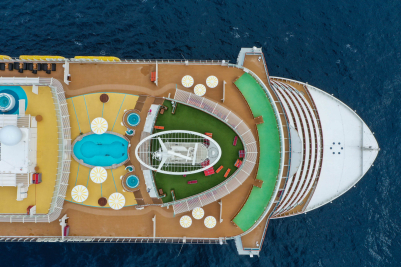 Aerial View of Cruise Ship in Tenerife, Spain