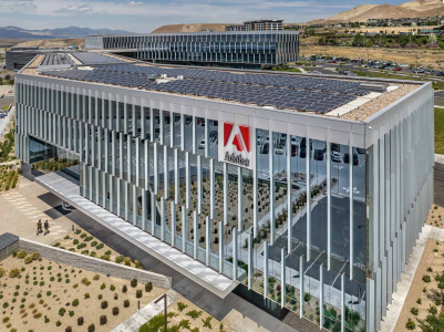 Aerial View of Adobe Campus in Lehi, Utah