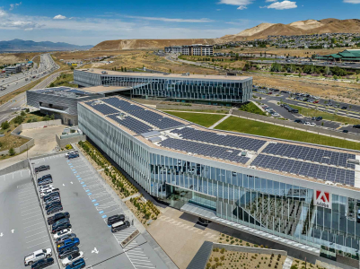 Aerial View of Adobe Campus in Lehi, Utah