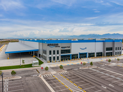 Aerial View of Amazon Fulfillment Center in Salt Lake City, Utah