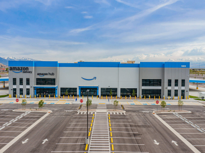 Aerial View of Amazon Fulfillment Center in Salt Lake City, Utah