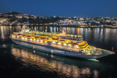 Cruise Ship in Mykonos, Greece