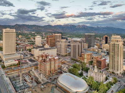 Aerial View of Downtown Salt Lake City, Utah