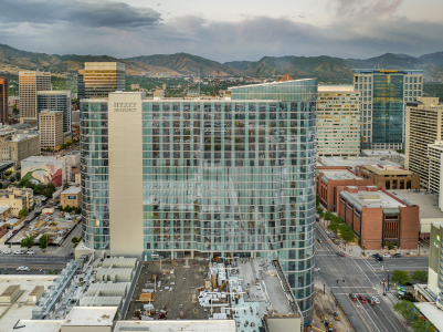Aerial View of Hyatt Regency in Salt Lake City, Utah