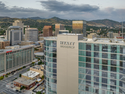 Aerial View of Hyatt Regency in Salt Lake City, Utah