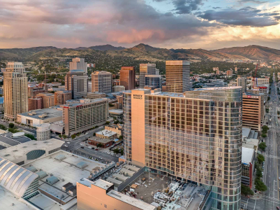 Aerial View of Hyatt Regency in Salt Lake City, Utah