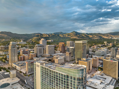 Aerial View of Hyatt Regency in Salt Lake City, Utah