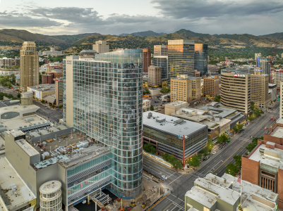 Aerial View of Hyatt Regency in Salt Lake City, Utah