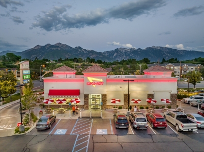Aerial View of In-N-Out Burger in Midvale, Utah