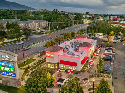Aerial View of In-N-Out Burger in Midvale, Utah