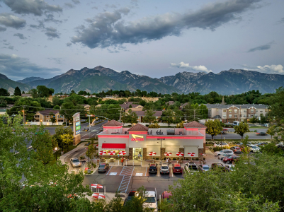 Aerial View of In-N-Out Burger in Midvale, Utah
