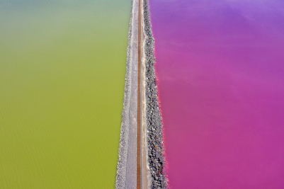 Pink Lake in Greater Salt Lake, Utah